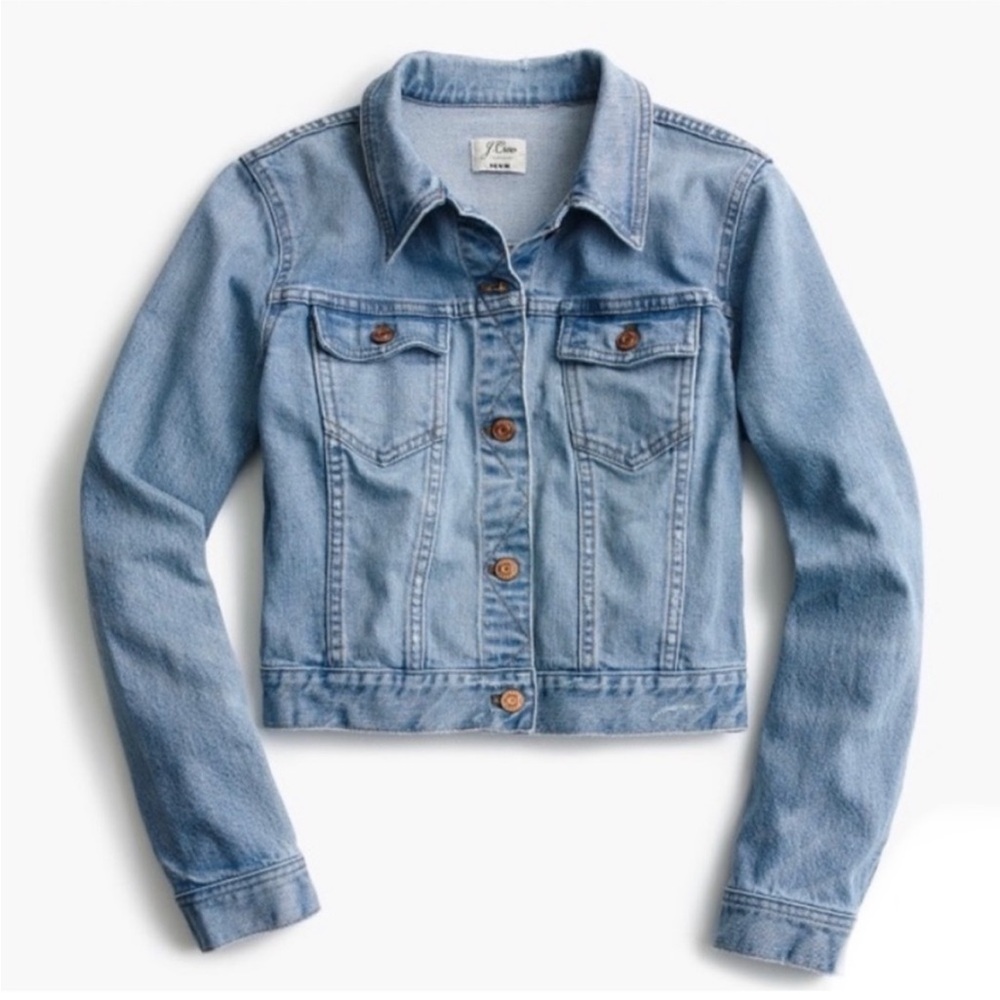 J. Crew Light Blue Denim Cropped Jacket NWOT Size Small